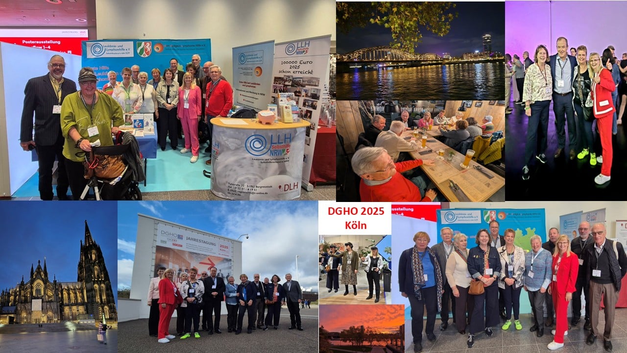 "Postkarte" zu DGHO 2025 Ein Überblick zu verschiedenen Eindrücken von der Jahrestagung der DGHO 2025 mit Bild von Professor Hallek